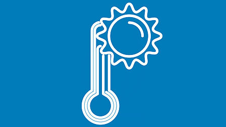 icoon van thermometer en zonnetje