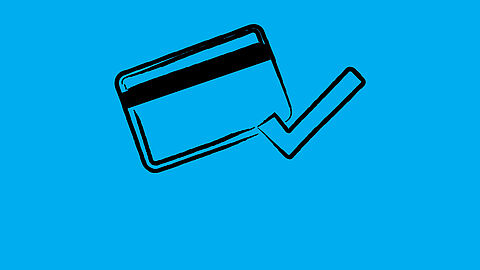 banner met blauw vlak met afbeelding van credit-card